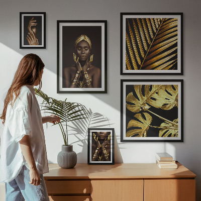 Lot de tableaux encadrés Portraits de femmes dans la nature, style glamour
