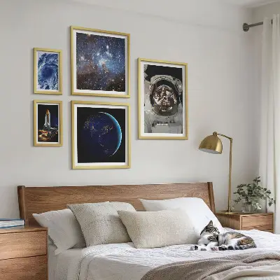 Les découvertes spatiales des astronautes ensemble de 5 tableaux