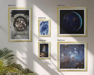 Les découvertes spatiales des astronautes ensemble de 5 tableaux
