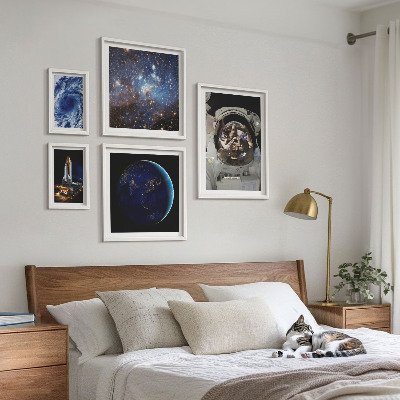 Ensemble de 5 tableaux Les découvertes spatiales des astronautes