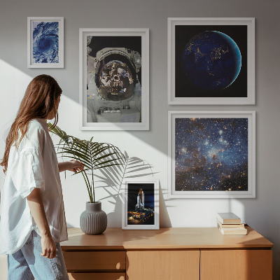 Ensemble de 5 tableaux Les découvertes spatiales des astronautes