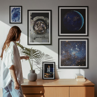 Ensemble de 5 tableaux Les découvertes spatiales des astronautes