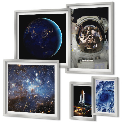 Ensemble de 5 tableaux Les découvertes spatiales des astronautes