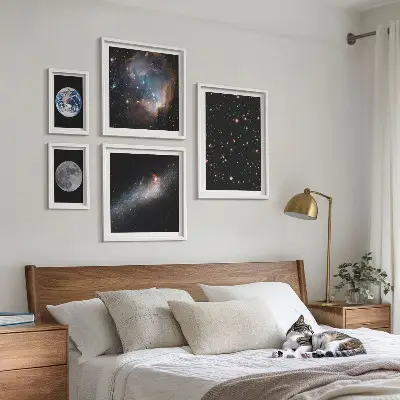 Tableau de décoration murale représentant des paysages cosmiques de la galaxie