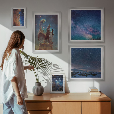 Lot de tableaux encadrés Paysages cosmiques des galaxies