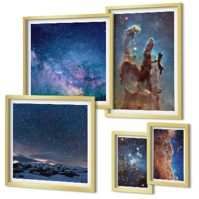Lot de tableaux encadrés Paysages cosmiques des galaxies
