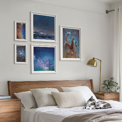 Lot de tableaux encadrés Paysages cosmiques des galaxies