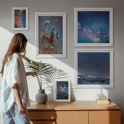 Lot de tableaux encadrés Paysages cosmiques des galaxies