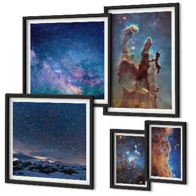Lot de tableaux encadrés Paysages cosmiques des galaxies