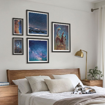Lot de tableaux encadrés Paysages cosmiques des galaxies