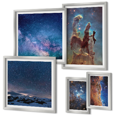 Lot de tableaux encadrés Paysages cosmiques des galaxies
