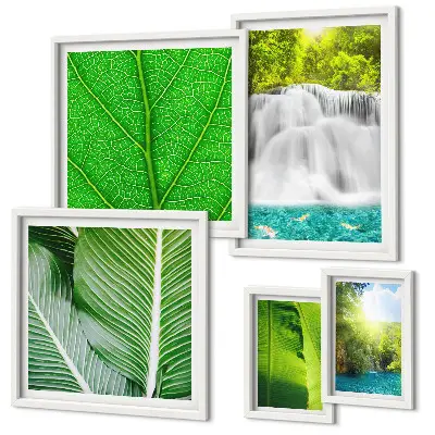 Tableau de décoration murale représentant des cascades de palmiers tropicaux
