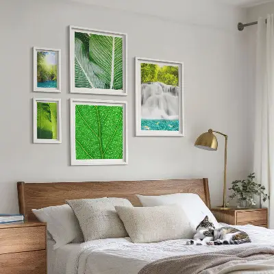 Tableau de décoration murale représentant des cascades de palmiers tropicaux