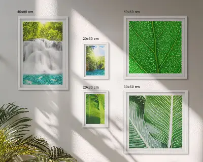 Tableau de décoration murale représentant des cascades de palmiers tropicaux
