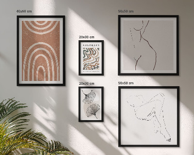 Ensemble de 5 tableaux Figures abstraites stylisées