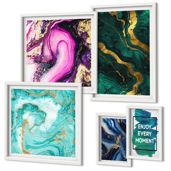 Tableau de décoration murale Motifs abstraits verts et violets