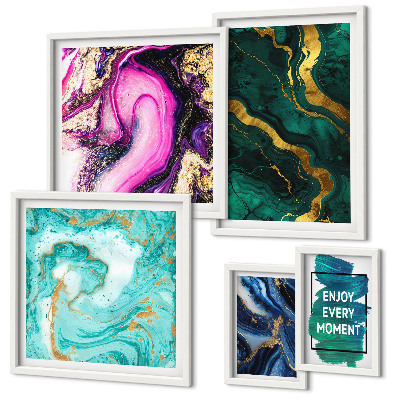 Tableau de décoration murale Motifs abstraits verts et violets