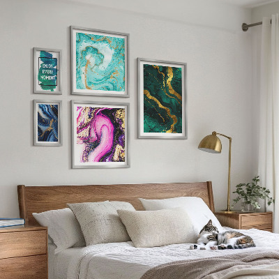 Tableau de décoration murale Motifs abstraits verts et violets