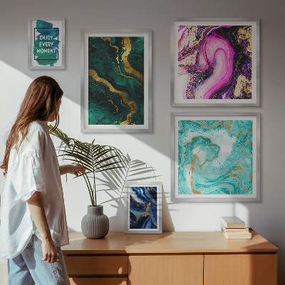Tableau de décoration murale Motifs abstraits verts et violets