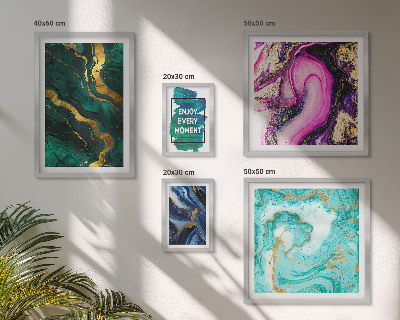 Tableau de décoration murale Motifs abstraits verts et violets