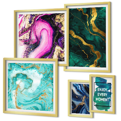 Tableau de décoration murale Motifs abstraits verts et violets