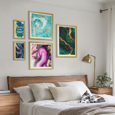 Tableau de décoration murale Motifs abstraits verts et violets