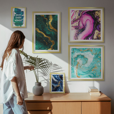 Tableau de décoration murale Motifs abstraits verts et violets