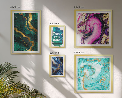 Tableau de décoration murale Motifs abstraits verts et violets