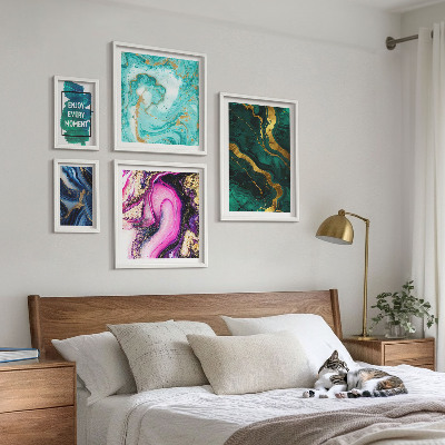 Tableau de décoration murale Motifs abstraits verts et violets