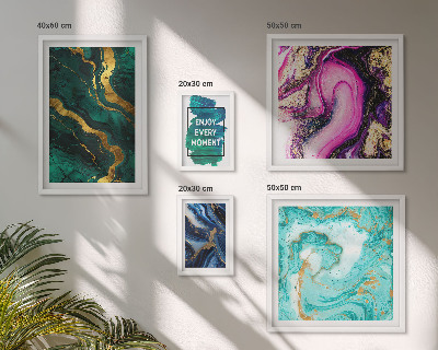 Tableau de décoration murale Motifs abstraits verts et violets