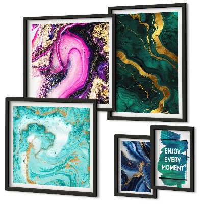 Tableau de décoration murale Motifs abstraits verts et violets