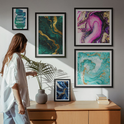 Tableau de décoration murale Motifs abstraits verts et violets