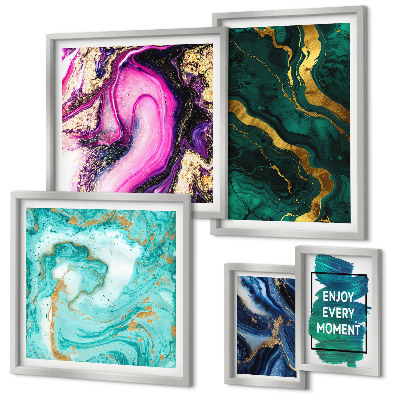 Tableau de décoration murale Motifs abstraits verts et violets