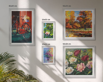 Lot de tableaux encadrés Fleurs dans le paysage printanier