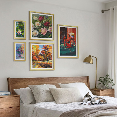 Lot de tableaux encadrés Fleurs dans le paysage printanier