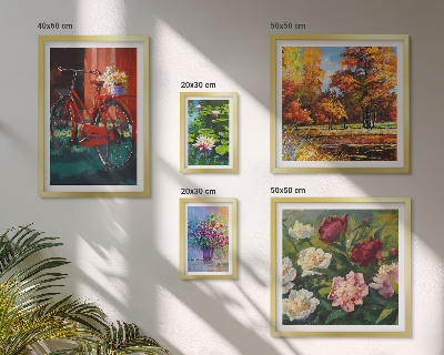 Lot de tableaux encadrés Fleurs dans le paysage printanier