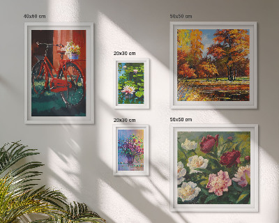 Lot de tableaux encadrés Fleurs dans le paysage printanier