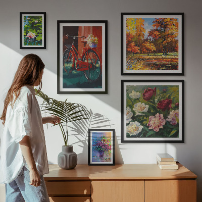Lot de tableaux encadrés Fleurs dans le paysage printanier