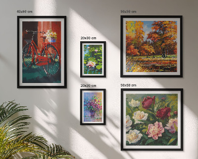Lot de tableaux encadrés Fleurs dans le paysage printanier