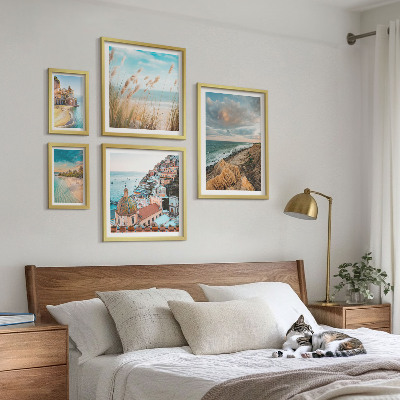 Ensemble de 5 tableaux Paysages de plage du monde