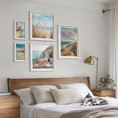 Ensemble de 5 tableaux Paysages de plage du monde