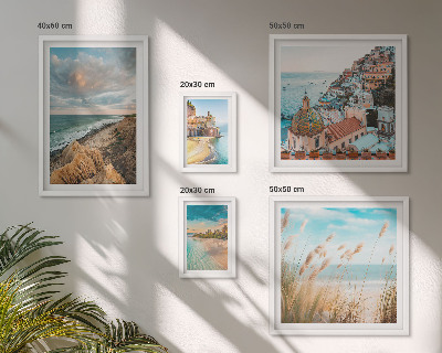 Ensemble de 5 tableaux Paysages de plage du monde