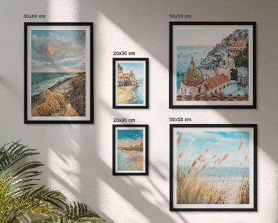 Ensemble de 5 tableaux Paysages de plage du monde