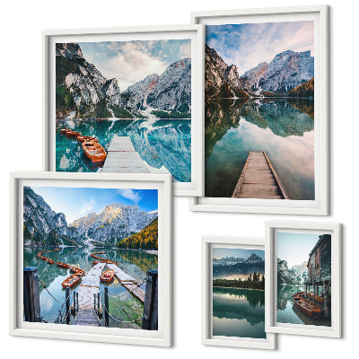 Lot de tableaux encadrés Lacs de montagne et nature