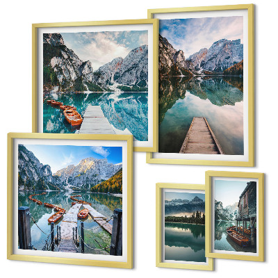 Lot de tableaux encadrés Lacs de montagne et nature