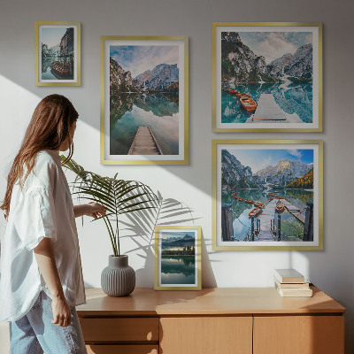 Lot de tableaux encadrés Lacs de montagne et nature