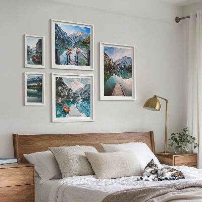 Lot de tableaux encadrés Lacs de montagne et nature