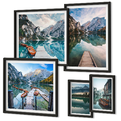 Lot de tableaux encadrés Lacs de montagne et nature