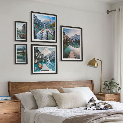 Lot de tableaux encadrés Lacs de montagne et nature