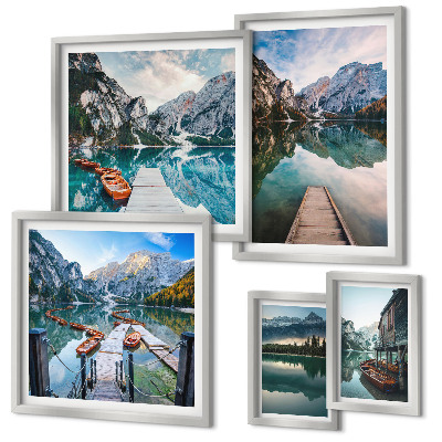 Lot de tableaux encadrés Lacs de montagne et nature